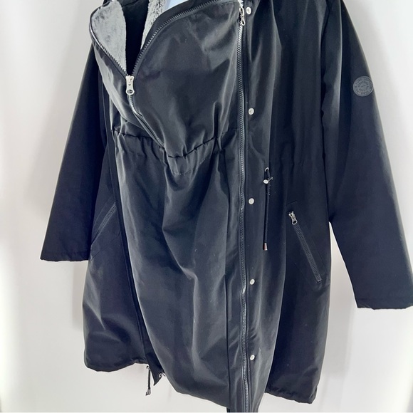 Saraphine Zorah Women’s 3 in 1 Black Maternity Parka w/Removable Fur Trim-4-Sz 4 - Picture 10 of 16